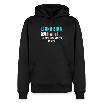 Bibliothekar Das Original Search Engine Library Buch - Männer Premium Bio Hoodie - Schwarz - Vorne - Nico (187cm)