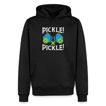 Pickle Pickle Paddle Entraîneur sportif Pickleball Joueur - Sweat à capuche Premium bio Homme - noir - Devant - Nico (187cm)