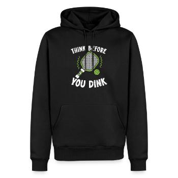 Réfléchissez avant de Dink Paddle Sport Pickleball - Sweat à capuche Premium bio Homme - noir - Devant - Nico (187cm)