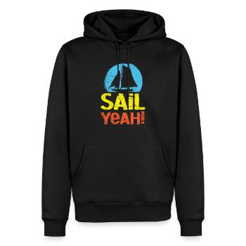 Voile oui Capitaine de navire Marin Marin Marin Nautique - Sweat à capuche Premium bio Homme - noir - Devant - Nico (187cm)