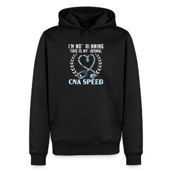 Je n’exécute pas C’est ma vitesse CNA normale - Sweat à capuche Premium bio Homme - noir - Devant - Nico (187cm)