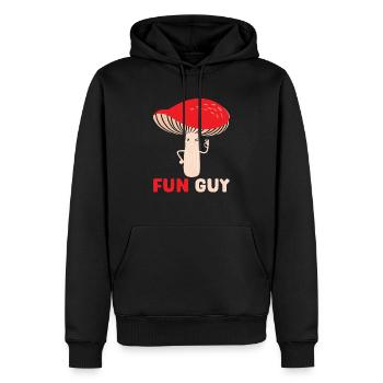 Spaß Kerl Pilz Mykologie Sammeln Morcheljagd - Männer Premium Bio Hoodie - Schwarz - Vorne - Nico (187cm)