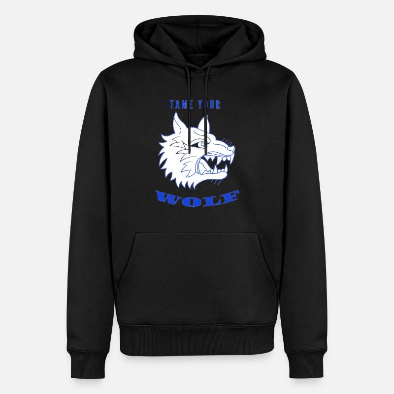 Zähme deinen WOLF - Männer Premium Bio Hoodie - Schwarz