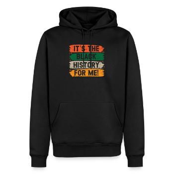 C’est l’histoire des Noirs pour moi Afro-Américain - Sweat à capuche Premium bio Homme - noir - Devant - Nico (187cm)