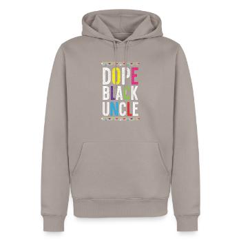 Black Uncle Black History Month Black Pride - Sweat à capuche Premium bio Homme - taupe - Devant - Nico (187cm)