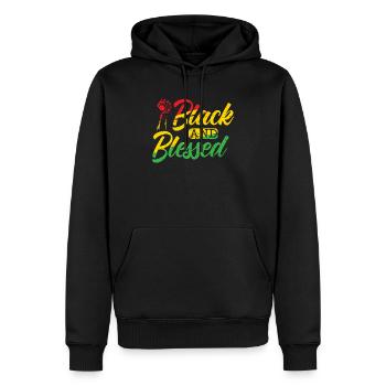 Schwarzer und gesegneter schwarzer Geschichtsmonat Melanin - Männer Premium Bio Hoodie - Schwarz - Vorne - Nico (187cm)