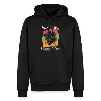 Black Is My Happy Colour African American Melanin - Men’s Premium Organic Hoodie - black - Front - Nico (187cm)