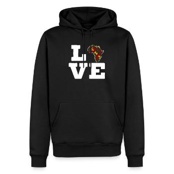 Afrocentric Black History Month Black Pride - Men’s Premium Organic Hoodie - black - Front - Nico (187cm)