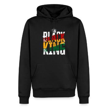 Black King Mois de l’histoire des Noirs Fierté noire - Sweat à capuche Premium bio Homme - noir - Devant - Nico (187cm)