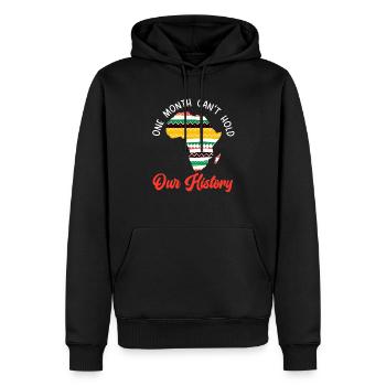 Ein Monat kann unsere Geschichte nicht halten Black Pride - Männer Premium Bio Hoodie - Schwarz - Vorne - Nico (187cm)
