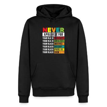 Mois de l’histoire des Noirs et des Noirs Afrocentrique - Sweat à capuche Premium bio Homme - noir - Devant - Nico (187cm)