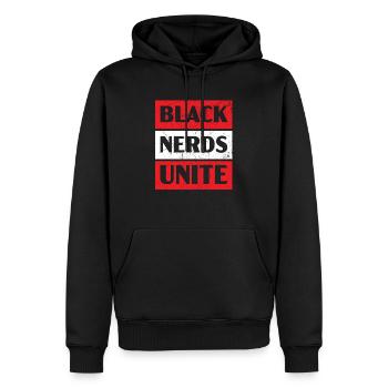 Black Nerds Unite Black History Month Black Pride - Men’s Premium Organic Hoodie - black - Front - Nico (187cm)