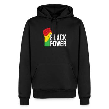 Black Power Mois de l’histoire des Noirs Fierté noire - Sweat à capuche Premium bio Homme - noir - Devant - Nico (187cm)