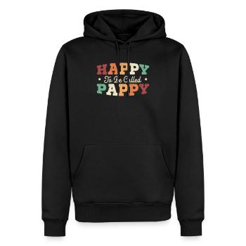 Happy To Be Called Pappy Grandpa Grandfather - Men’s Premium Organic Hoodie - black - Front - Nico (187cm)
