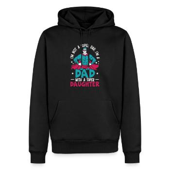 Dad With A Super Daughter Fatherhood Fathers Day - Men’s Premium Organic Hoodie - black - Front - Nico (187cm)
