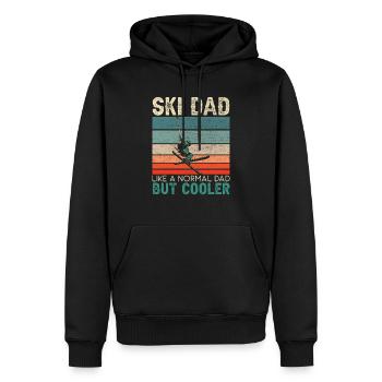 Ski Dad Mountain Ski Wintersport Schnee Vatertag - Männer Premium Bio Hoodie - Schwarz - Vorne - Nico (187cm)