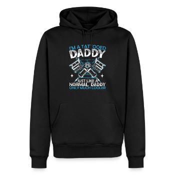 Ich bin ein tätowierter Papa Vaterschaft Bester Vater aller Zeiten - Männer Premium Bio Hoodie - Schwarz - Vorne - Nico (187cm)