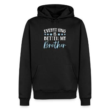 Alles ist besser mit My Brother Brotherhood - Männer Premium Bio Hoodie - Schwarz - Vorne - Nico (187cm)