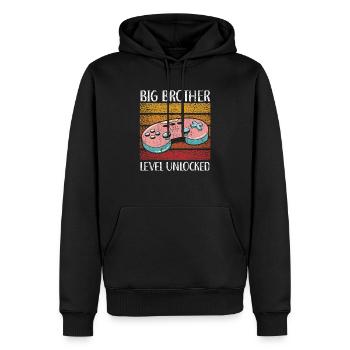 Big Brother-Level hat den besten Bro aller Zeiten freigeschaltet - Männer Premium Bio Hoodie - Schwarz - Vorne - Nico (187cm)