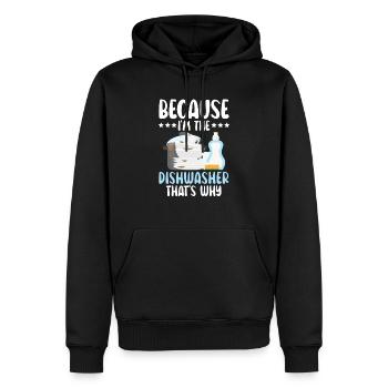 Parce que je suis la profession de lave-vaisselle - Sweat à capuche Premium bio Homme - noir - Devant - Nico (187cm)