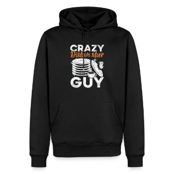 Crazy Lave-vaisselle Guy Lave-vaisselle Profession Emploi - Sweat à capuche Premium bio Homme - noir - Devant - Nico (187cm)