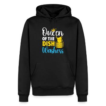 Reine de la profession de lave-vaisselle - Sweat à capuche Premium bio Homme - noir - Devant - Nico (187cm)