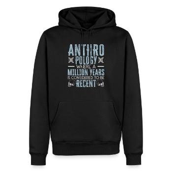Where A Milion Years Is Considered To Be Recent - Men’s Premium Organic Hoodie - black - Front - Nico (187cm)