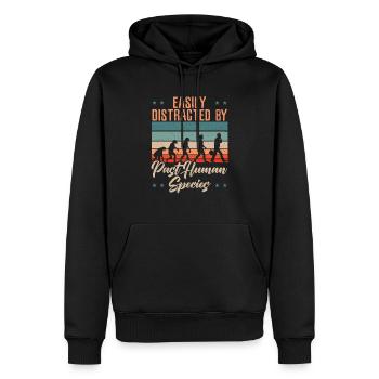 Leicht abgelenkt von vergangenen menschlichen Spezies - Männer Premium Bio Hoodie - Schwarz - Vorne - Nico (187cm)