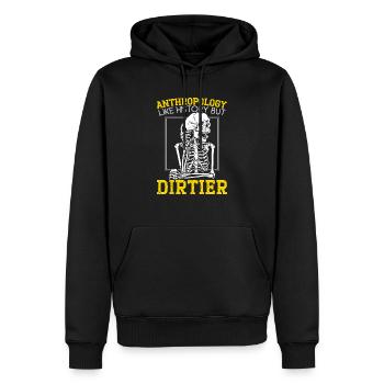 Anthropologie wie Geschichte, aber schmutziger - Männer Premium Bio Hoodie - Schwarz - Vorne - Nico (187cm)