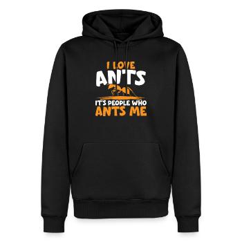 I Love Ants It's People Who Annoy Me Ant Whisperer - Men’s Premium Organic Hoodie - black - Front - Nico (187cm)