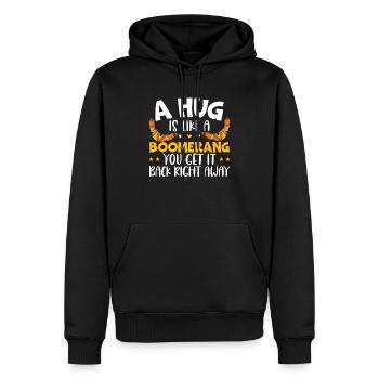 Boomerang Lover Lancer Sport Aborigène Australien - Sweat à capuche Premium bio Homme - noir - Devant - Nico (187cm)