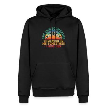 Boomerang Lover Throw Sport Aboriginal Australier - Männer Premium Bio Hoodie - Schwarz - Vorne - Nico (187cm)
