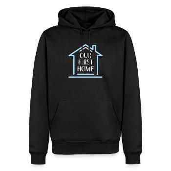Notre première maison Homeowner Keys Pendaison de crémaillère - Sweat à capuche Premium bio Homme - noir - Devant - Nico (187cm)