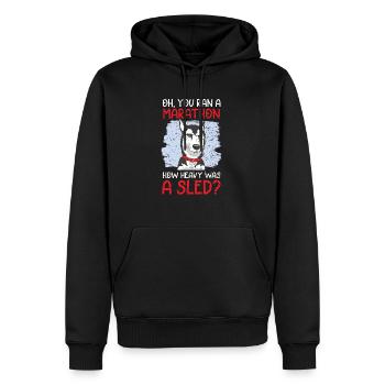 Mush Mushing Schlitten Hund Schlitten Musher Huskie - Männer Premium Bio Hoodie - Schwarz - Vorne - Nico (187cm)
