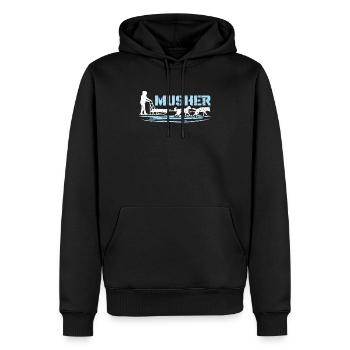 Mush Mushing Schlitten Hund Schlitten Musher Huskie - Männer Premium Bio Hoodie - Schwarz - Vorne - Nico (187cm)