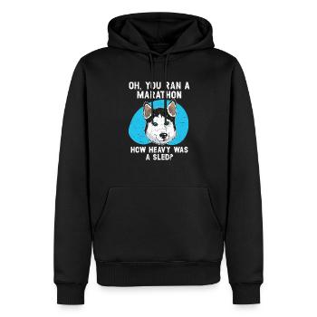 Mush Mushing Schlitten Hund Schlitten Musher Huskie - Männer Premium Bio Hoodie - Schwarz - Vorne - Nico (187cm)
