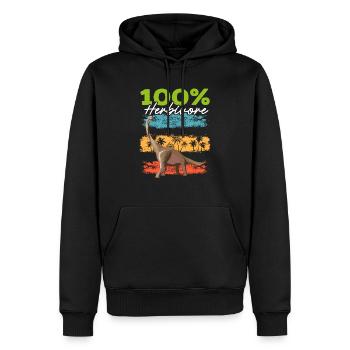 100% Pflanzenfresser Brachiousaurus Dinosaurier Dino - Männer Premium Bio Hoodie - Schwarz - Vorne - Nico (187cm)