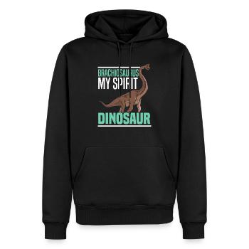 Brachiousaurus Mon Dinosaure Amoureux Dino - Sweat à capuche Premium bio Homme - noir - Devant - Nico (187cm)