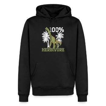 100% Pflanzenfresser Brachiousaurus Dinosaurier Dino - Männer Premium Bio Hoodie - Schwarz - Vorne - Nico (187cm)