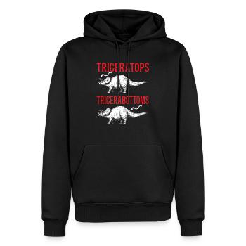 Triceratops Dinosaur Lover Prehistoric Dino - Sweat à capuche Premium bio Homme - noir - Devant - Nico (187cm)