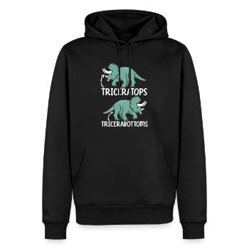 Triceratops Dinosaur Lover Prehistoric Dino - Sweat à capuche Premium bio Homme - noir - Devant - Nico (187cm)