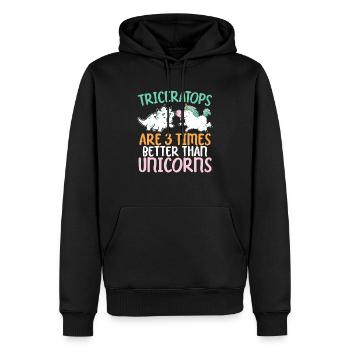 Les tricératops sont 3 fois meilleurs que les licornes Dino - Sweat à capuche Premium bio Homme - noir - Devant - Nico (187cm)