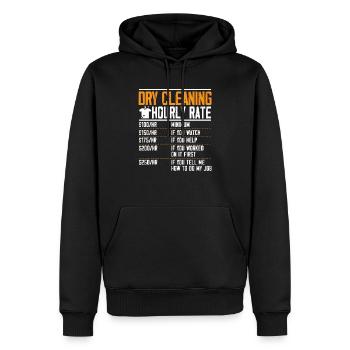 Nettoyage à sec Tarif horaire Profession Nettoyage à sec - Sweat à capuche Premium bio Homme - noir - Devant - Nico (187cm)