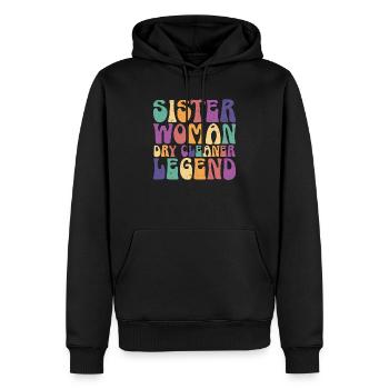 Sister Woman Dry Cleaner Legend Job Dry Cleaning - Men’s Premium Organic Hoodie - black - Front - Nico (187cm)