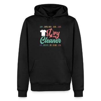 Responsable du nettoyage à sec Profession Nettoyeur à sec - Sweat à capuche Premium bio Homme - noir - Devant - Nico (187cm)