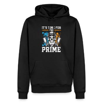 Es ist Zeit für den Prime Car Auto Body Painter - Männer Premium Bio Hoodie - Schwarz - Vorne - Nico (187cm)