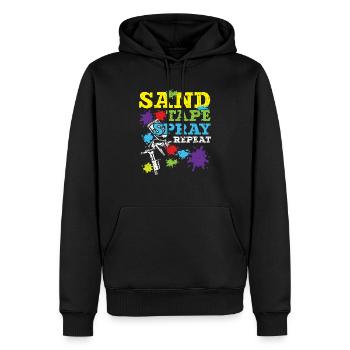 Sandband Spray Wiederholung Auto Auto Karosserielackierer - Männer Premium Bio Hoodie - Schwarz - Vorne - Nico (187cm)