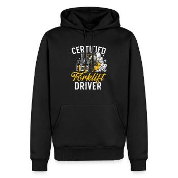 Zertifizierter Gabelstaplerfahrer Job Lagerarbeiter - Männer Premium Bio Hoodie - Schwarz - Vorne - Nico (187cm)