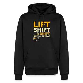 Lift Shift Drift Repeat Gabelstapler Fahrer Lager - Männer Premium Bio Hoodie - Schwarz - Vorne - Nico (187cm)