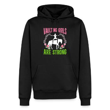 Les filles de saut sont fortes en voltige équestre - Sweat à capuche Premium bio Homme - noir - Devant - Nico (187cm)